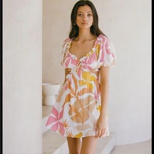 Sabo Skirt Pink and Orange Mini Dress